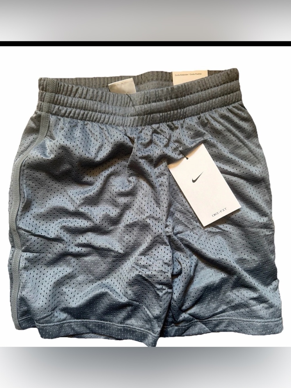 Nike Kids Boys Athletic Training Shorts Dri-Fit Mesh Gray Size Small NWT